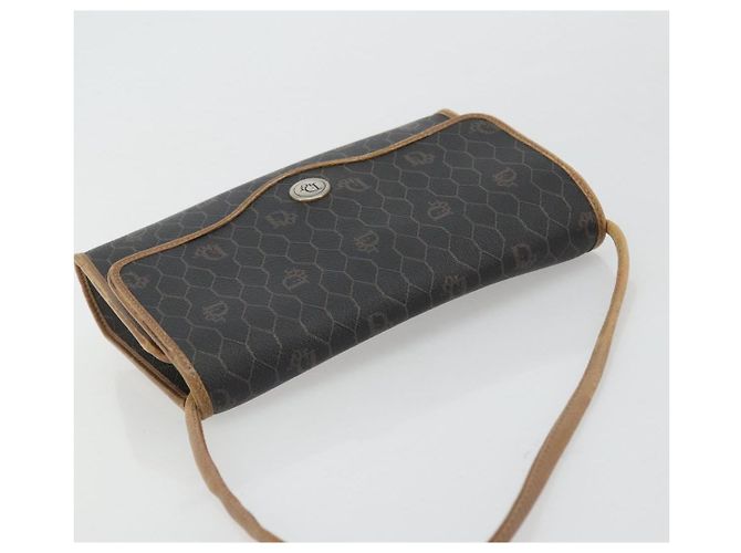 Borsa a spalla in tela a nido d'ape PVC nera e oro Christian Dior Auth 175612 Nero D'oro - vista 6