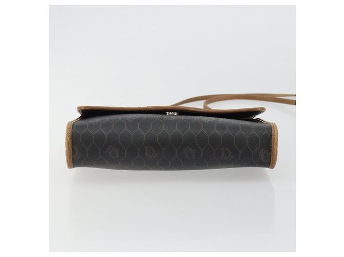 Borsa a spalla in tela a nido d'ape PVC nera e oro Christian Dior Auth 175612 Nero D'oro - vista 9