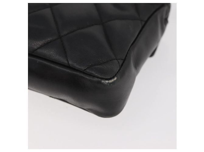 CHANEL Borsa a vita Matelassé in pelle di agnello nera oro CC Auth BA12100 Nero D'oro - vista 13