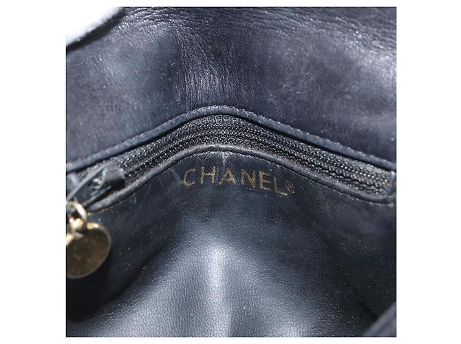 CHANEL Borsa a vita Matelassé in pelle di agnello nera oro CC Auth BA12100 Nero D'oro - vista 18