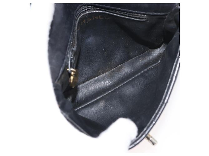 CHANEL Borsa a vita Matelassé in pelle di agnello nera oro CC Auth BA12100 Nero D'oro - vista 19