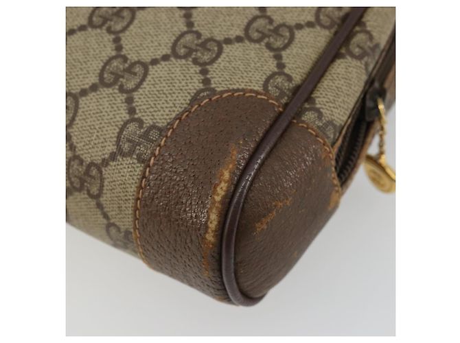 GUCCI GG Supreme Clutch Bag PVC Beige Oro Auth 175370 D'oro - vista 10