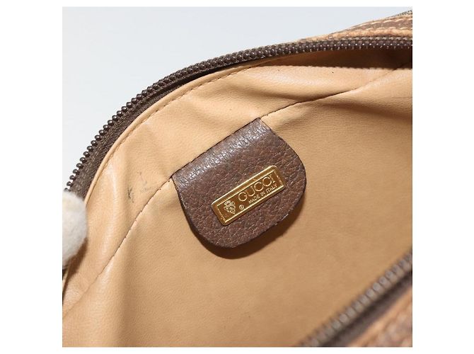 GUCCI GG Supreme Clutch Bag PVC Beige Oro Auth 175370 D'oro - vista 14