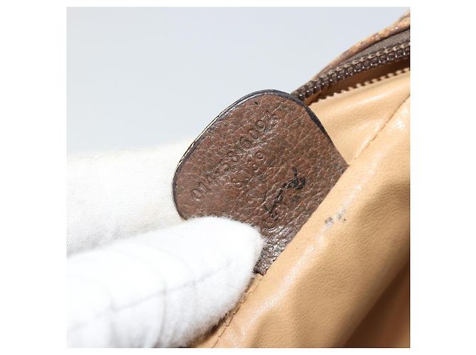 GUCCI GG Supreme Clutch Bag PVC Beige Oro Auth 175370 D'oro - vista 18