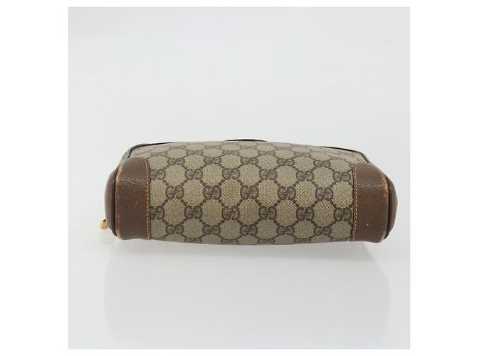 GUCCI GG Supreme Clutch Bag PVC Beige Oro Auth 175370 D'oro - vista 7