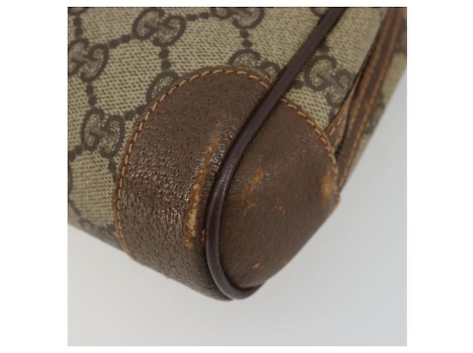 GUCCI GG Supreme Clutch Bag PVC Beige Oro Auth 175370 D'oro - vista 8