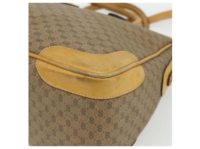 Gucci Borsa a mano Micro GG Supreme PVC 2 vie Beige Oro 002 58 0033 Auth 175355 D'oro - vista 12