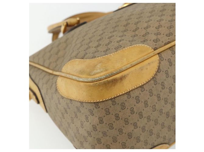 Gucci Borsa a mano Micro GG Supreme PVC 2 vie Beige Oro 002 58 0033 Auth 175355 D'oro - vista 13