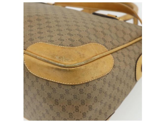 Gucci Borsa a mano Micro GG Supreme PVC 2 vie Beige Oro 002 58 0033 Auth 175355 D'oro - vista 14