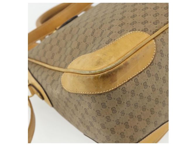 Gucci Borsa a mano Micro GG Supreme PVC 2 vie Beige Oro 002 58 0033 Auth 175355 D'oro - vista 15