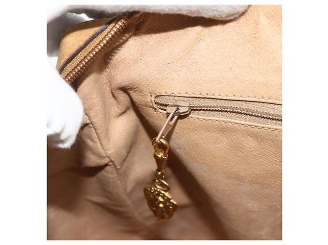 Gucci Borsa a mano Micro GG Supreme PVC 2 vie Beige Oro 002 58 0033 Auth 175355 D'oro - vista 21