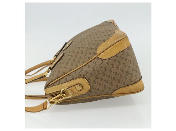 Gucci Borsa a mano Micro GG Supreme PVC 2 vie Beige Oro 002 58 0033 Auth 175355 D'oro - vista 4