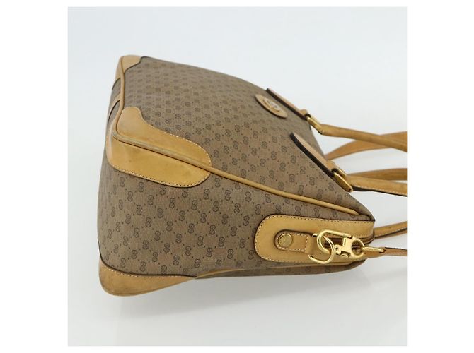 Gucci Borsa a mano Micro GG Supreme PVC 2 vie Beige Oro 002 58 0033 Auth 175355 D'oro - vista 5