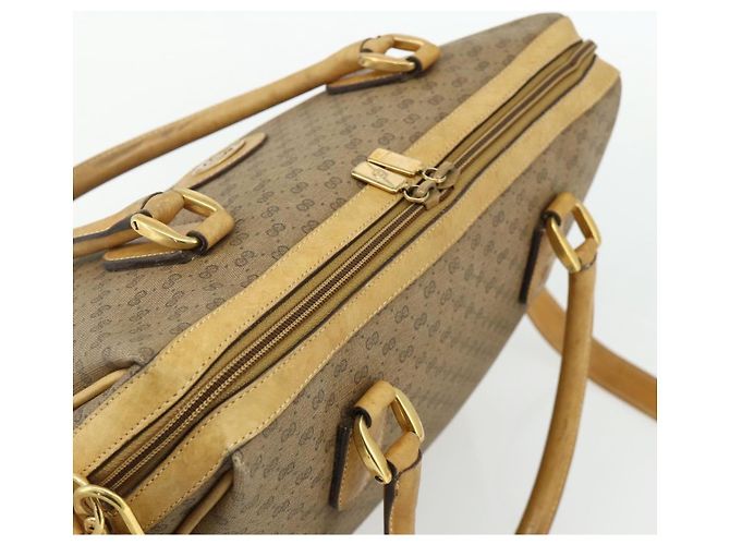 Gucci Borsa a mano Micro GG Supreme PVC 2 vie Beige Oro 002 58 0033 Auth 175355 D'oro - vista 6