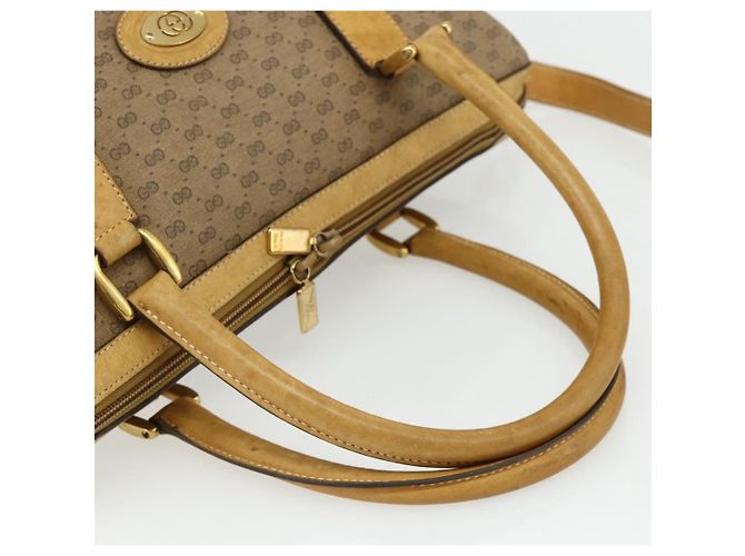 Gucci Borsa a mano Micro GG Supreme PVC 2 vie Beige Oro 002 58 0033 Auth 175355 D'oro - vista 7