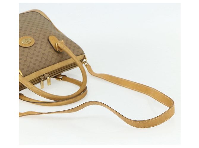 Gucci Borsa a mano Micro GG Supreme PVC 2 vie Beige Oro 002 58 0033 Auth 175355 D'oro - vista 9