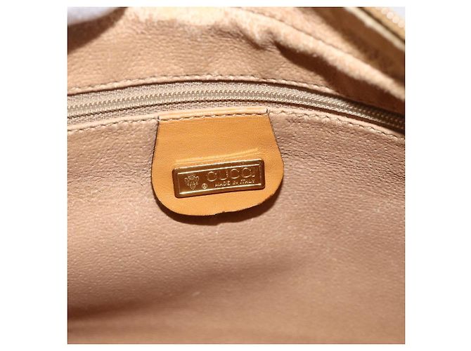 Gucci Borsa a Spalla Micro GG Supreme PVC Beige Oro 001 098 1244 Auth 175291 D'oro - vista 10