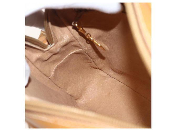 Gucci Borsa a Spalla Micro GG Supreme PVC Beige Oro 001 098 1244 Auth 175291 D'oro - vista 13
