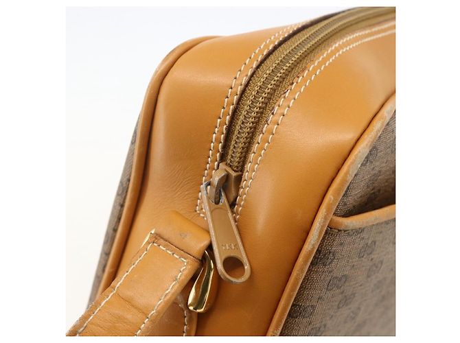 Gucci Borsa a Spalla Micro GG Supreme PVC Beige Oro 001 098 1244 Auth 175291 D'oro - vista 9