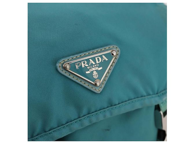 PRADA Backpack Nylon Light Blue Silver Auth INZ057 Silvery - view 16