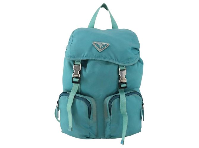 PRADA Backpack Nylon Light Blue Silver Auth INZ057 Silvery - view 2