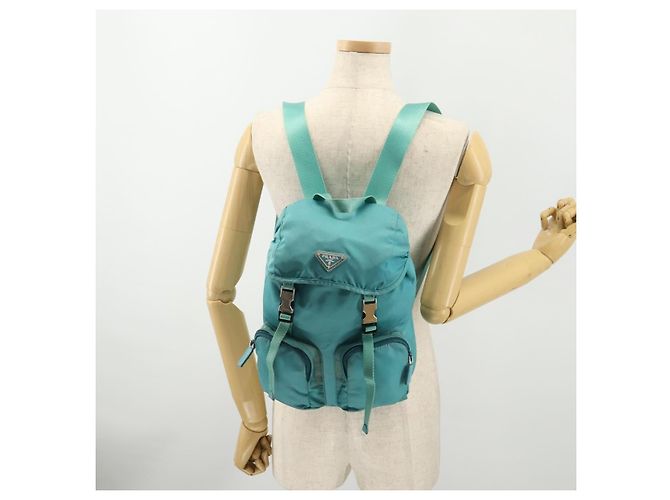 PRADA Backpack Nylon Light Blue Silver Auth INZ057 Silvery - view 27