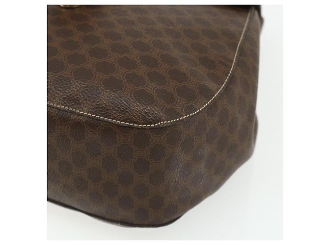 Céline Borsa a Spalla in Tela Macadam CELINE in Pelle PVC Marrone Oro Auth 175798 D'oro - vista 10
