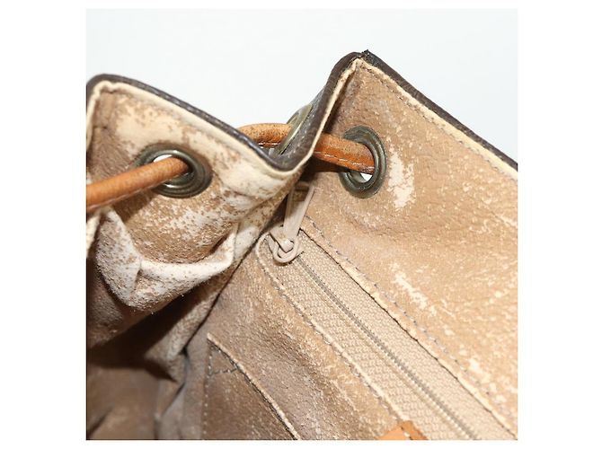 Céline Borsa a Spalla in Tela Macadam CELINE in Pelle PVC Marrone Oro Auth 175798 D'oro - vista 20