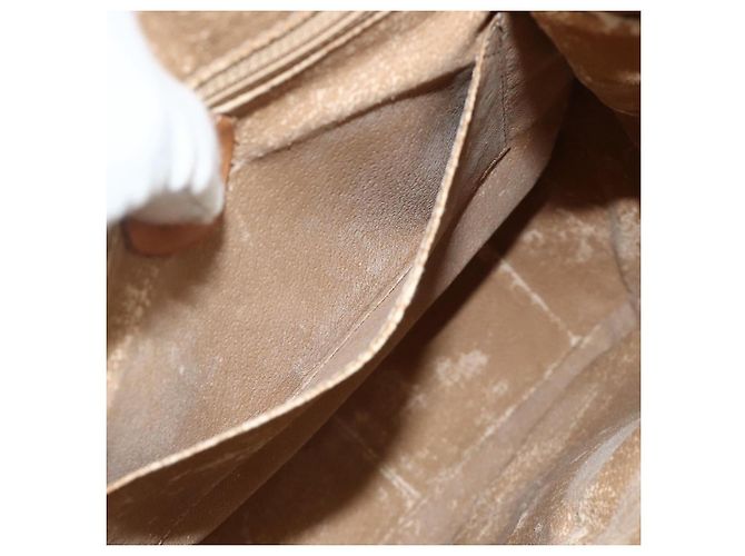 Céline Borsa a Spalla in Tela Macadam CELINE in Pelle PVC Marrone Oro Auth 175798 D'oro - vista 22