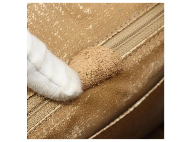 Céline Borsa a Spalla in Tela Macadam CELINE in Pelle PVC Marrone Oro Auth 175798 D'oro - vista 23