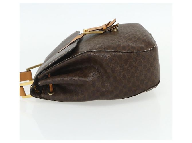 Céline Borsa a Spalla in Tela Macadam CELINE in Pelle PVC Marrone Oro Auth 175798 D'oro - vista 4