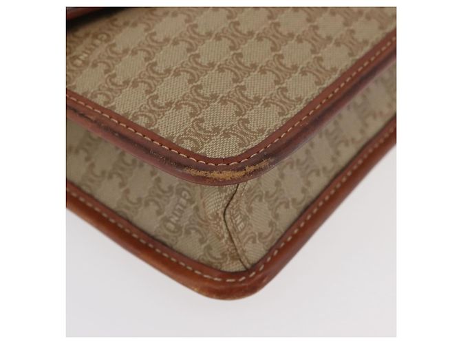 Céline Borsa a Spalla in Tela Macadam CELINE PVC Beige Oro Auth ka3864 D'oro - vista 10