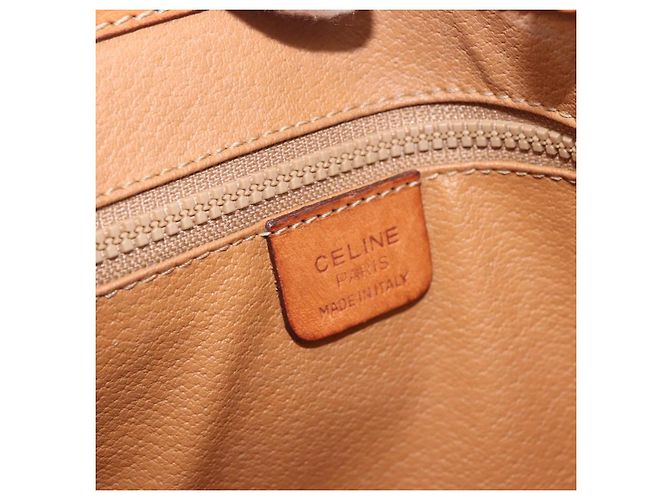Céline Borsa a Spalla in Tela Macadam CELINE PVC Beige Oro Auth ka3864 D'oro - vista 15