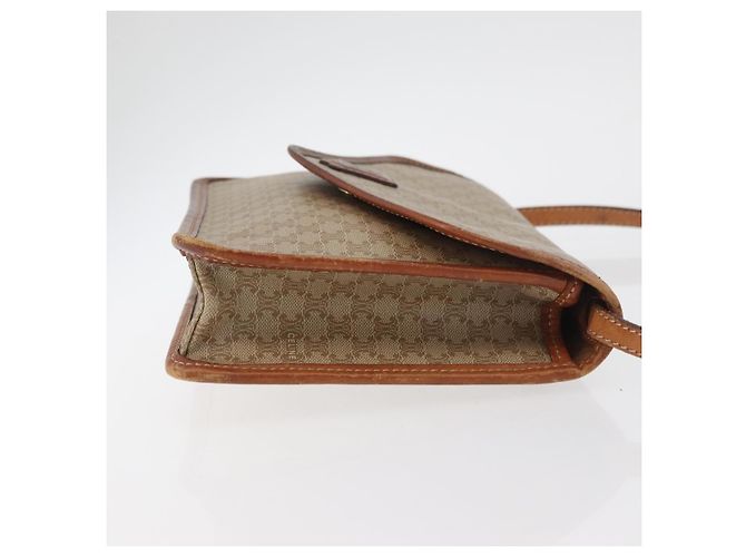 Céline Borsa a Spalla in Tela Macadam CELINE PVC Beige Oro Auth ka3864 D'oro - vista 4