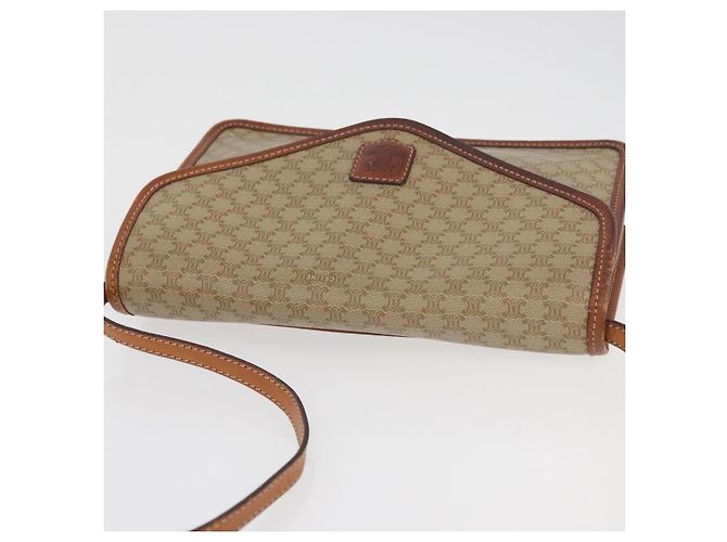 Céline Borsa a Spalla in Tela Macadam CELINE PVC Beige Oro Auth ka3864 D'oro - vista 6