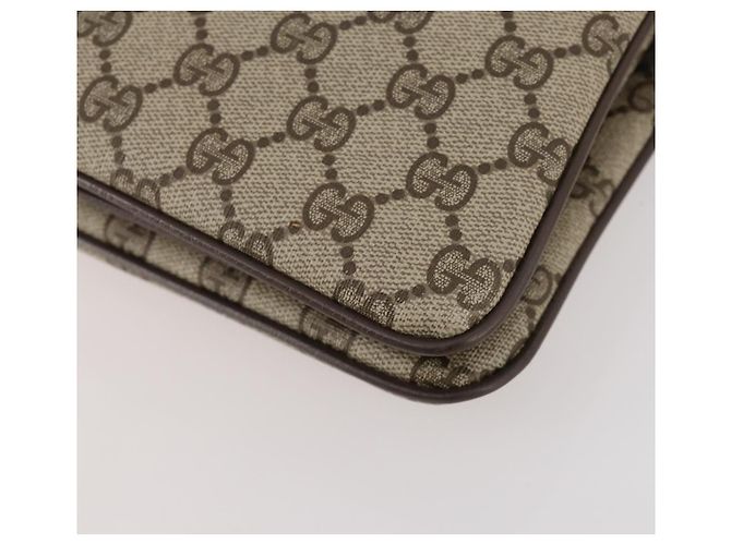 Borsa Sherry Line GG Supreme Web di GUCCI in PVC beige e oro 14 02 013 Auth INZ070 D'oro - vista 12