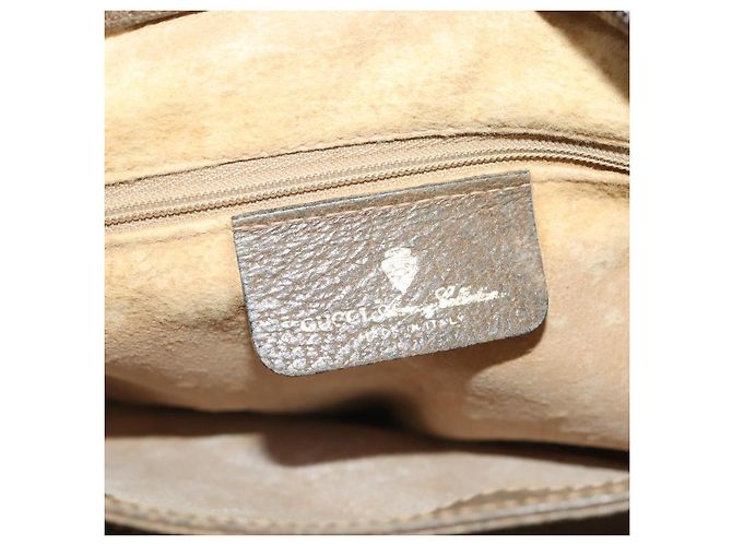 Borsa Sherry Line GG Supreme Web di GUCCI in PVC beige e oro 14 02 013 Auth INZ070 D'oro - vista 19