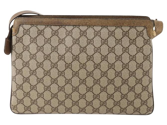Borsa Sherry Line GG Supreme Web di GUCCI in PVC beige e oro 14 02 013 Auth INZ070 D'oro - vista 3