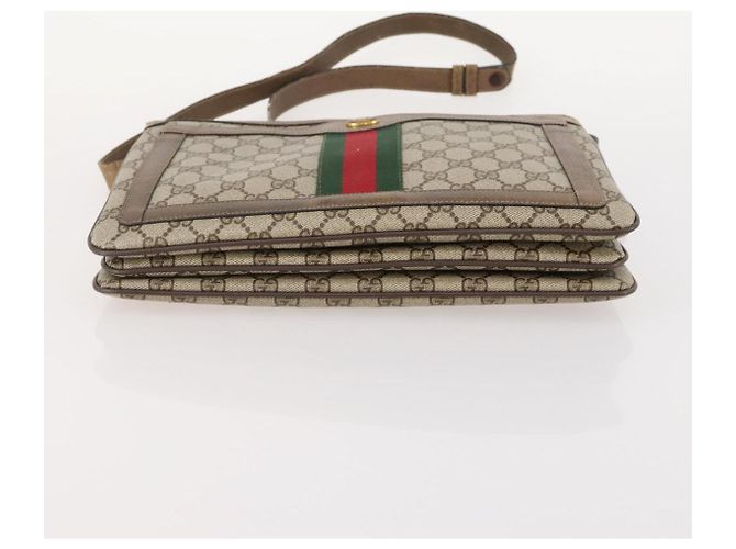 Borsa Sherry Line GG Supreme Web di GUCCI in PVC beige e oro 14 02 013 Auth INZ070 D'oro - vista 9
