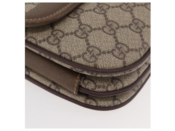 Bolsa Sherry Line GG Supreme Web da GUCCI em PVC Bege e Ouro 001 113 6862 Auth mr2391 Dourado - vista 10