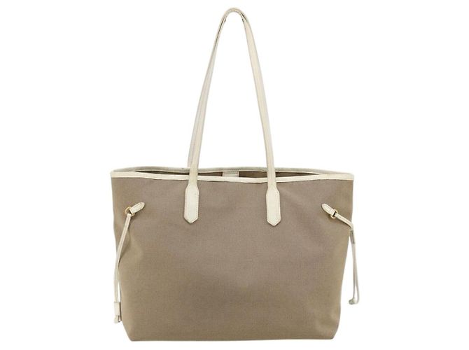 Borsa Tote PRADA in tela beige oro Auth ka3943 D'oro - vista 3