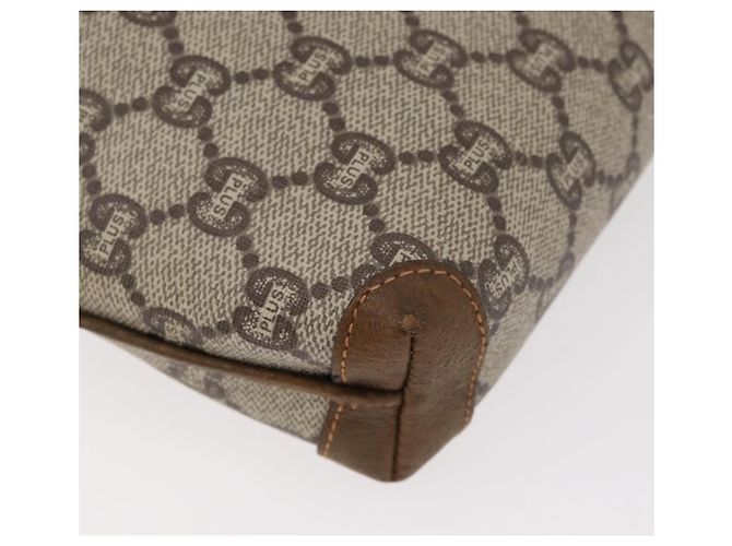 Borsa a Spalla GUCCI GG Plus Supreme PVC Beige Oro Auth 175391 D'oro - vista 12
