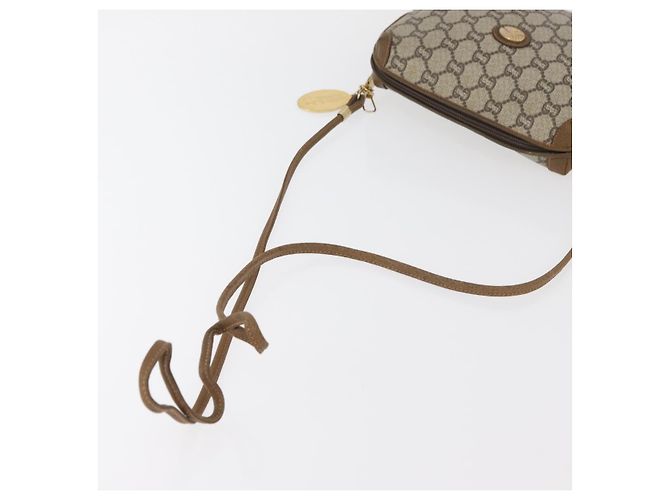 Borsa a Spalla GUCCI GG Plus Supreme PVC Beige Oro Auth 175391 D'oro - vista 7