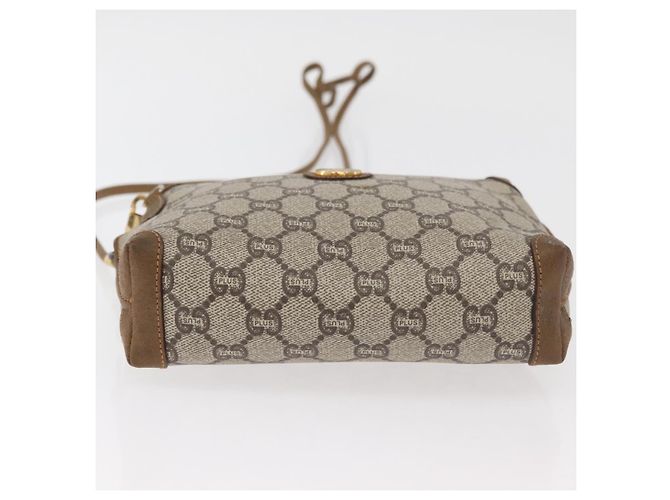 Borsa a Spalla GUCCI GG Plus Supreme PVC Beige Oro Auth 175391 D'oro - vista 9