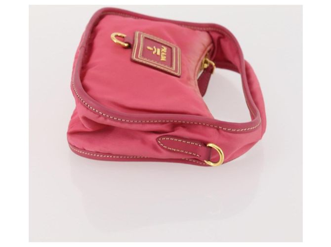 Prada Borsa a Mano Pouch in Nylon 2 Set Rosa Nero Auth 174958 - vista 12