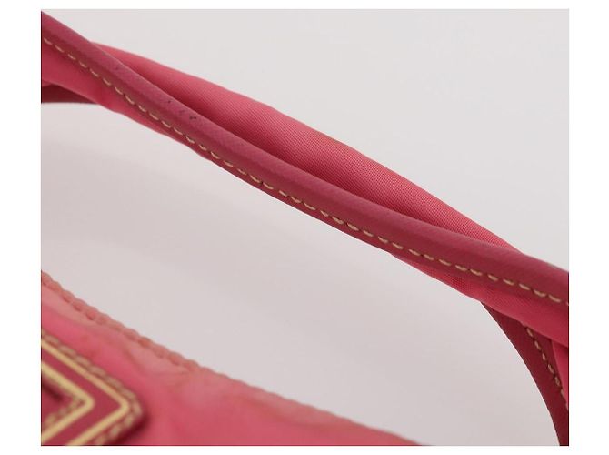 Prada Borsa a Mano Pouch in Nylon 2 Set Rosa Nero Auth 174958 - vista 14