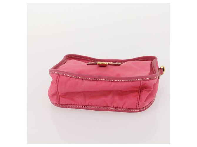 Prada Borsa a Mano Pouch in Nylon 2 Set Rosa Nero Auth 174958 - vista 15