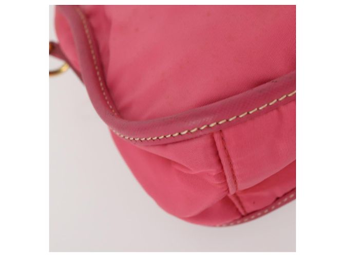 Prada Borsa a Mano Pouch in Nylon 2 Set Rosa Nero Auth 174958 - vista 16