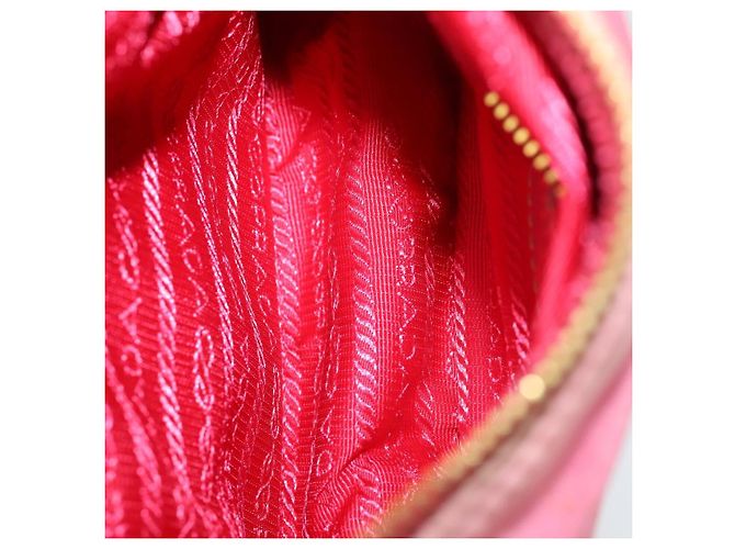 Prada Borsa a Mano Pouch in Nylon 2 Set Rosa Nero Auth 174958 - vista 17