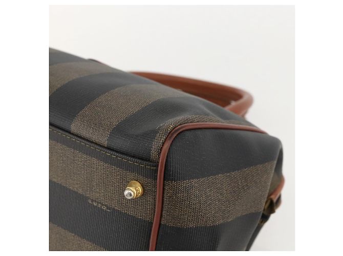 Pequin Borsa a mano in tela Pecan FENDI PVC nera e marrone Auth yk20326 Nero - vista 10